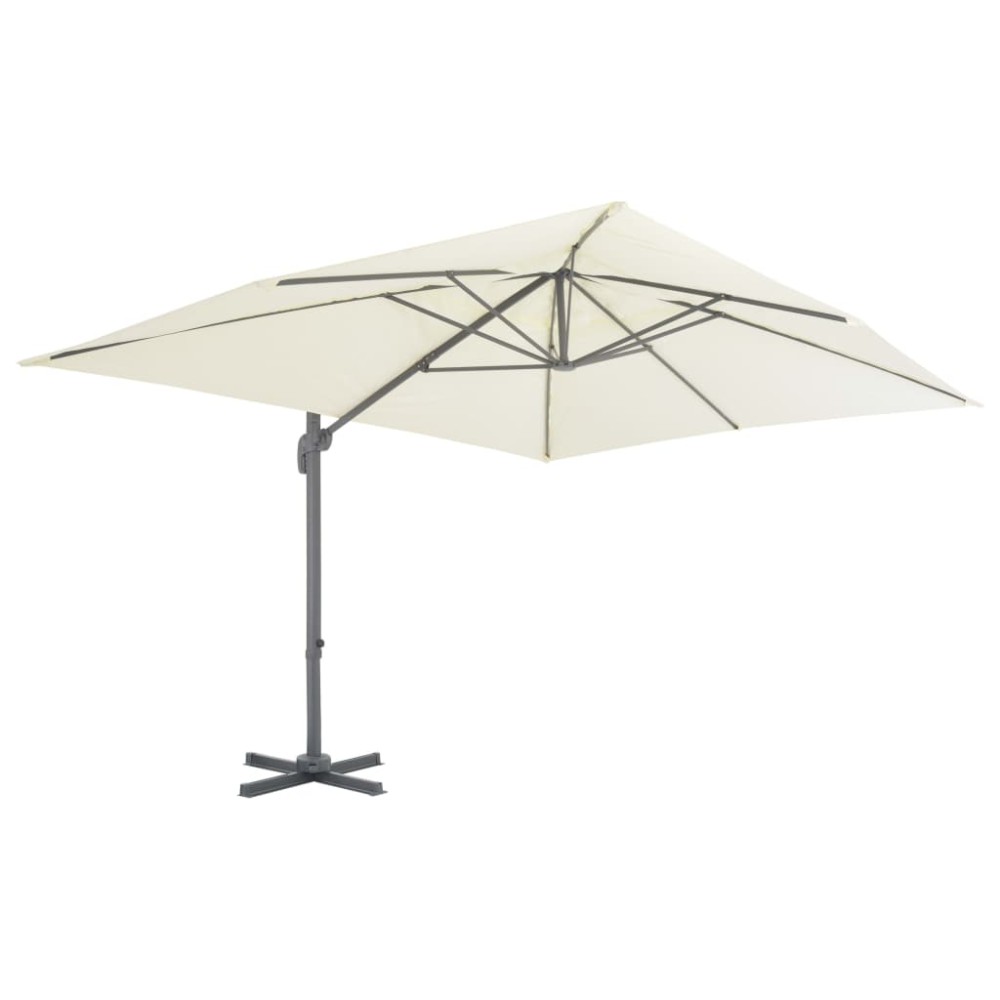 vidaXL Umbrelă în consolă cu stâlp din aluminiu, nisipiu, 400x300 cm