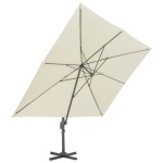 vidaXL Umbrelă în consolă cu stâlp din aluminiu, nisipiu, 400x300 cm vidaXL Umbrelă în consolă cu stâlp din aluminiu, nisipiu, 400x300 cm