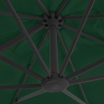vidaXL Umbrelă în consolă cu stâlp din aluminiu, verde, 400x300 cm