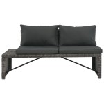 vidaXL Set mobilier de grădină cu perne, 3 piese, gri, poliratan vidaXL Set mobilier de grădină cu perne, 3 piese, gri, poliratan