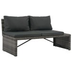vidaXL Set mobilier de grădină cu perne, 3 piese, gri, poliratan vidaXL Set mobilier de grădină cu perne, 3 piese, gri, poliratan