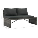 vidaXL Set mobilier de grădină cu perne, 3 piese, gri, poliratan vidaXL Set mobilier de grădină cu perne, 3 piese, gri, poliratan