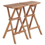 vidaXL Scaune de bar pliabile, 2 buc., lemn masiv de tec vidaXL Scaune de bar pliabile, 2 buc., lemn masiv de tec
