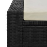 vidaXL Șezlong de plajă dublu, negru, poliratan vidaXL Șezlong de plajă dublu, negru, poliratan