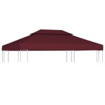 vidaXL Acoperiș de pavilion, 2 niveluri, roșu bordo, 4x3 m, 310 g/m² vidaXL Acoperiș de pavilion, 2 niveluri, roșu bordo, 4x3 m, 310 g/m²