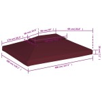 vidaXL Acoperiș de pavilion, 2 niveluri, roșu bordo, 4x3 m, 310 g/m² vidaXL Acoperiș de pavilion, 2 niveluri, roșu bordo, 4x3 m, 310 g/m²