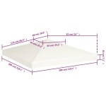 vidaXL Acoperiș de pavilion, 310 g/m², alb crem, 3 x 3 m vidaXL Acoperiș de pavilion, 310 g/m², alb crem, 3 x 3 m