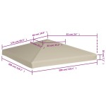 vidaXL Acoperiș de pavilion, bej, 3 x 3 m, 310 g/m² vidaXL Acoperiș de pavilion, bej, 3 x 3 m, 310 g/m²