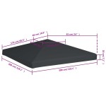 vidaXL Acoperiș de pavilion, 310 g/m², gri, 3 x 3 m vidaXL Acoperiș de pavilion, 310 g/m², gri, 3 x 3 m