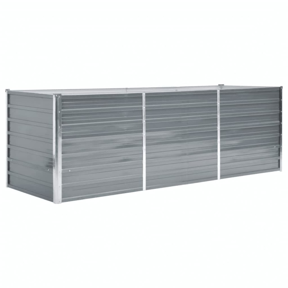 vidaXL Strat înălțat de grădină, gri, 240x80x77 cm, oțel galvanizat