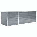 vidaXL Strat înălțat de grădină, gri, 240x80x77 cm, oțel galvanizat