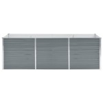 vidaXL Strat înălțat de grădină, gri, 240x80x77 cm, oțel galvanizat