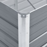 vidaXL Strat înălțat de grădină, gri, 240x80x77 cm, oțel galvanizat