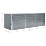 vidaXL Strat înălțat de grădină, gri, 240x80x77 cm, oțel galvanizat