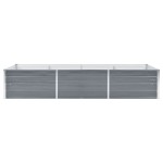 vidaXL Strat înălțat de grădină, gri, 240x80x45 cm, oțel galvanizat