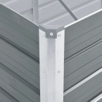 vidaXL Strat înălțat de grădină, gri, 240x80x45 cm, oțel galvanizat