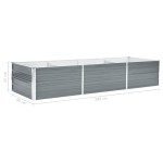 vidaXL Strat înălțat de grădină, gri, 240x80x45 cm, oțel galvanizat