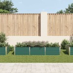 vidaXL Strat înălțat de grădină, verde, 240x80x45 cm, oțel galvanizat