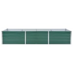 vidaXL Strat înălțat de grădină, verde, 240x80x45 cm, oțel galvanizat
