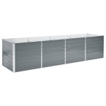 vidaXL Strat înălțat de grădină, gri, 320x80x77 cm, oțel galvanizat