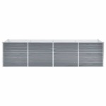 vidaXL Strat înălțat de grădină, gri, 320x80x77 cm, oțel galvanizat