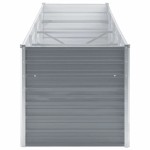vidaXL Strat înălțat de grădină, gri, 320x80x77 cm, oțel galvanizat