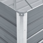 vidaXL Strat înălțat de grădină, gri, 320x80x77 cm, oțel galvanizat