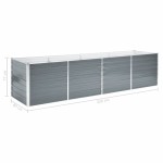 vidaXL Strat înălțat de grădină, gri, 320x80x77 cm, oțel galvanizat