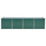 vidaXL Strat înălțat de grădină, verde, 320x80x77 cm, oțel galvanizat