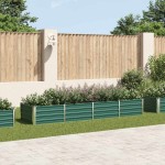 vidaXL Strat înălțat de grădină, verde, 320x80x45 cm oțel galvanizat vidaXL Strat înălțat de grădină, verde, 320x80x45 cm oțel galvanizat