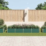 vidaXL Strat înălțat de grădină, verde, 320x80x45 cm oțel galvanizat vidaXL Strat înălțat de grădină, verde, 320x80x45 cm oțel galvanizat