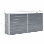 vidaXL Strat înălțat de grădină, gri, 160x40x77 cm, oțel galvanizat