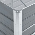 vidaXL Strat înălțat de grădină, gri, 100x40x77 cm, oțel galvanizat