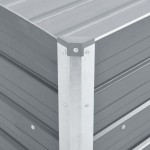 vidaXL Strat înălțat de grădină, gri, 100x40x45 cm, oțel galvanizat
