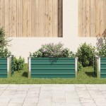 vidaXL Strat înălțat de grădină, verde, 100x40x45 cm, oțel galvanizat