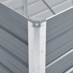 vidaXL Strat înălțat de grădină, gri, 129x129x77 cm, oțel galvanizat