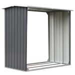 vidaXL Șopron depozitare lemne, oțel galvanizat, 172x91x154 cm, gri