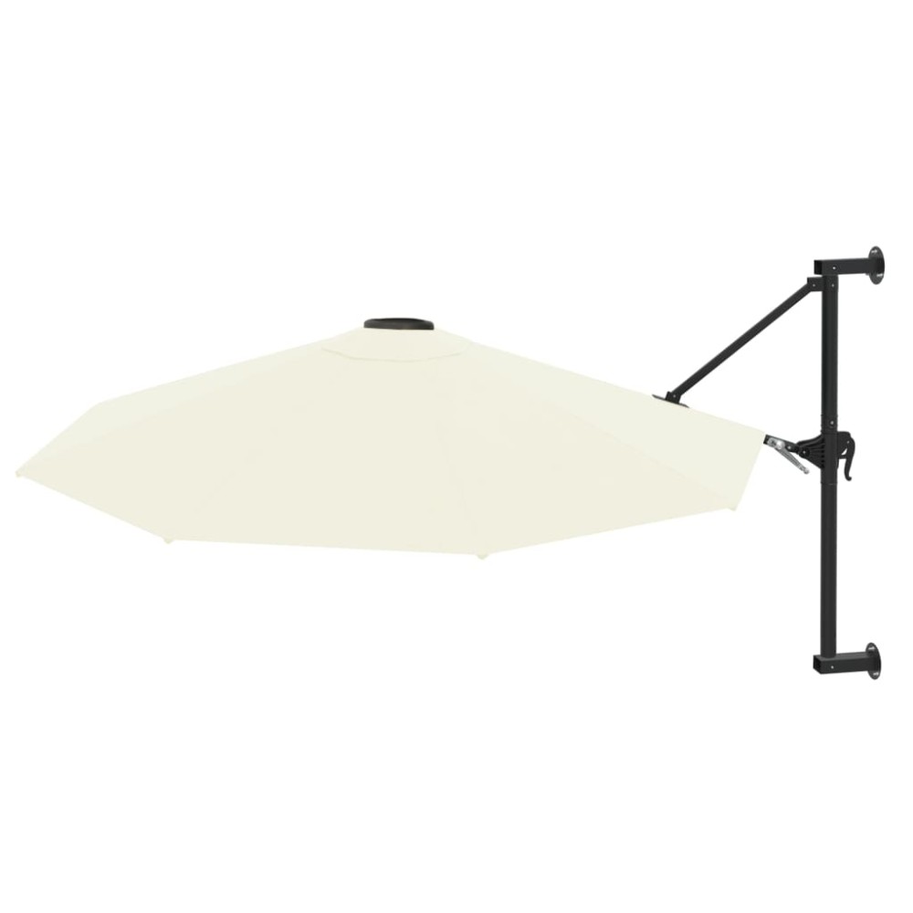 vidaXL Umbrelă soare, montaj pe perete, stâlp metalic, 300 cm, nisipiu