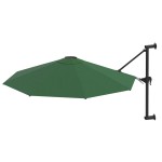 vidaXL Umbrelă soare, montaj pe perete, tijă metalică, verde, 300 cm vidaXL Umbrelă soare, montaj pe perete, tijă metalică, verde, 300 cm