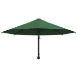 vidaXL Umbrelă soare, montaj pe perete, tijă metalică, verde, 300 cm vidaXL Umbrelă soare, montaj pe perete, tijă metalică, verde, 300 cm