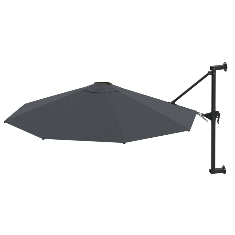 vidaXL Umbrelă soare, montaj pe perete, stâlp metal, 300 cm, antracit