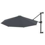 vidaXL Umbrelă soare, montaj pe perete, stâlp metal, 300 cm, antracit vidaXL Umbrelă soare, montaj pe perete, stâlp metal, 300 cm, antracit