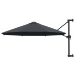 vidaXL Umbrelă soare, montaj pe perete, stâlp metal, 300 cm, antracit vidaXL Umbrelă soare, montaj pe perete, stâlp metal, 300 cm, antracit