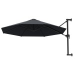 vidaXL Umbrelă soare, montaj pe perete, stâlp metal, 300 cm, antracit vidaXL Umbrelă soare, montaj pe perete, stâlp metal, 300 cm, antracit