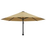 vidaXL Umbrelă soare montaj pe perete tijă metalică gri taupe 300 cm vidaXL Umbrelă soare montaj pe perete tijă metalică gri taupe 300 cm