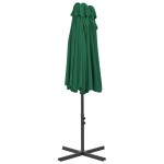 vidaXL Umbrelă de soare de exterior, stâlp aluminiu, verde, 460x270 cm