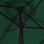 vidaXL Umbrelă de soare de exterior, stâlp aluminiu, verde, 460x270 cm