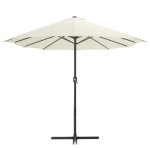 vidaXL Umbrelă soare exterior, stâlp aluminiu, nisipiu, 460 x 270 cm vidaXL Umbrelă soare exterior, stâlp aluminiu, nisipiu, 460 x 270 cm