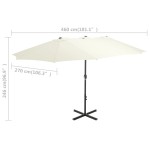 vidaXL Umbrelă soare exterior, stâlp aluminiu, nisipiu, 460 x 270 cm vidaXL Umbrelă soare exterior, stâlp aluminiu, nisipiu, 460 x 270 cm