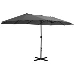 vidaXL Umbrelă de soare cu stâlp din aluminiu, antracit, 460x270 cm